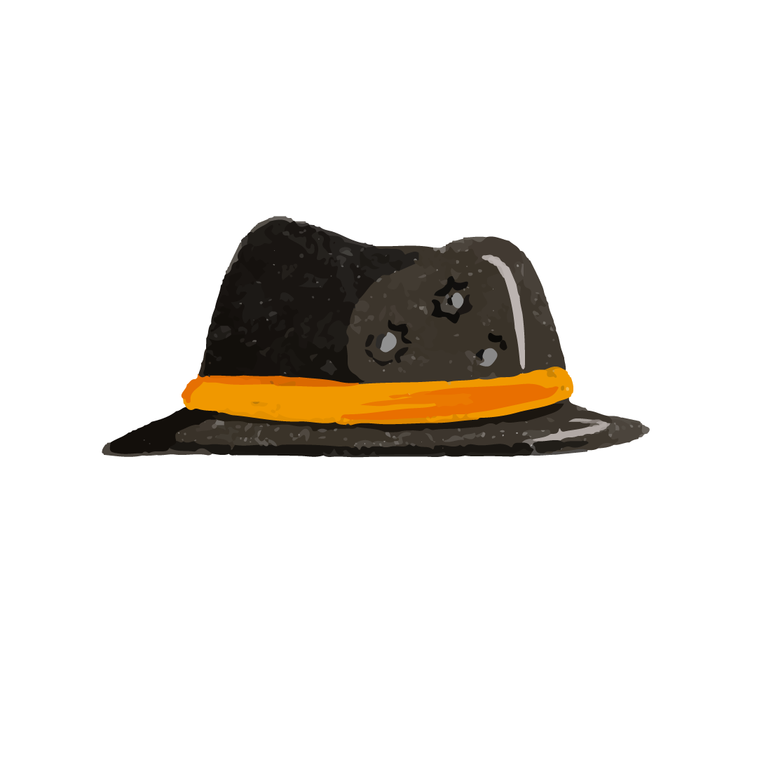 Hat Panama Black & Orange